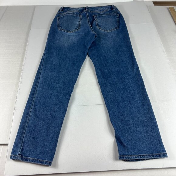 Oat New York Jeans Women's 29x27* Mid Rise Straight Crop Blue Faded Denim Tag 28 - Picture 8 of 16